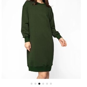Recollections Hunter Green Oversized Sweatshirt Dress S Petite NWT